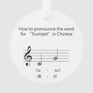 Ornamento Guia Humorístico de Pronúncia Chinesa para "Trom