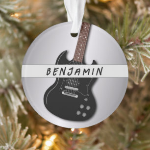 Ornamento Guitar Teen Boy Silver Black - Natal Assustado