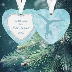 Ornamento Gymnast Aqua no padrão do Teal