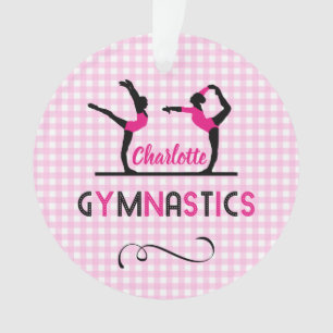 Ornamento Gymnast Figures Cute Pink Personalizado
