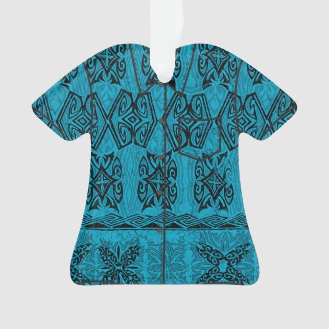 Ornamento Haena Beach Hawaitive Primitive Tapa Aloha Camisa (Frente)