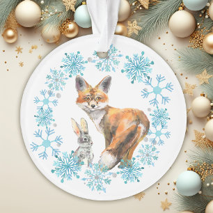 Ornamento Haja Paz Raposa e Coelho Natal