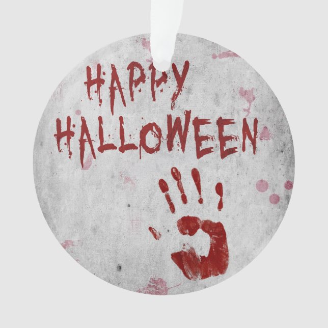Ornamento Halloween Bloody Handprint (Frente)