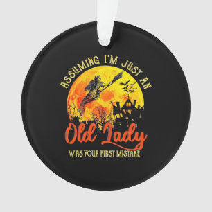 Ornamento Halloween Com Velha Senhora