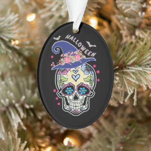 Ornamento Halloween Flower Skull