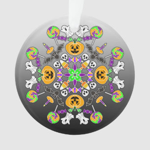 Ornamento Halloween Mandala Ghosts, Pumpkins e Lolipops