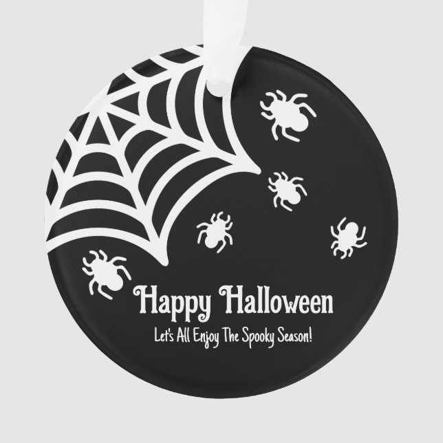 Ornamento Halloween personalizado da teia (Frente)