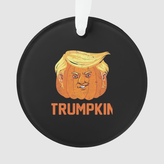 Ornamento Halloween Pumpkins Engraçado Trumpkin (Frente)