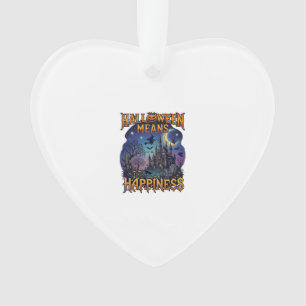 Ornamento Halloween Significa Felicidade Castelo Assombrado