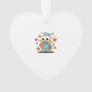 Ornamento Halloween Skeleton Nurse With Coffee Classic T-Shi