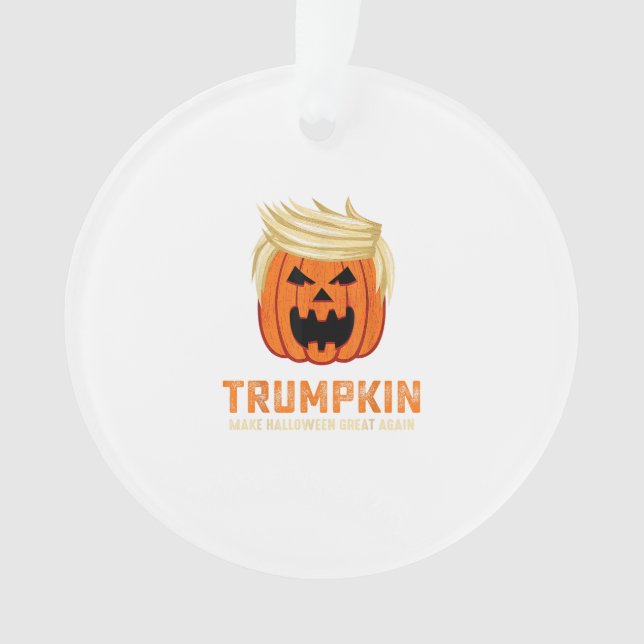 Ornamento Halloween Trumpkin Engraçado - Slogan Parody Spook (Frente)