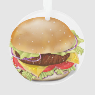 Ornamento Hambúrguer delicioso ou cheeseburger.