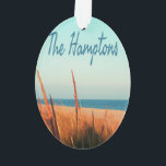 Ornamento Hamptons Beach Long Island New York<br><div class="desc">O South Fork de Nova Iorque,  a Ilha de Hamptons Beach Long,  uma bela cidade litorânea com seagras e areia macia.</div>