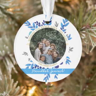 Ornamento Hanukkah Sameach Foto simples da família Hanukka