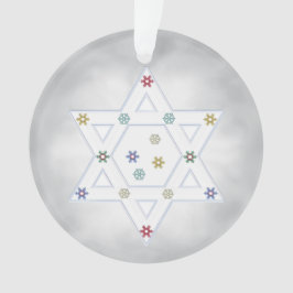 Ornamento Hanukkah Star e Cinza de Flocos de Neve