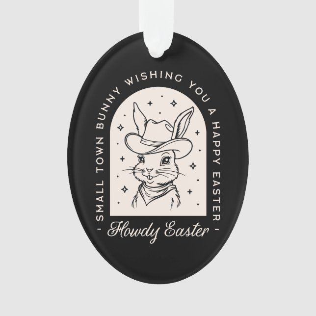 Ornamento Happy Easter bunny funny dark western theme black (Frente)