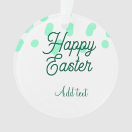 Ornamento Happy Easter green eggs pastel name date simple