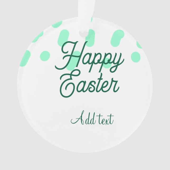 Ornamento Happy Easter green eggs pastel name date simple  (Frente)