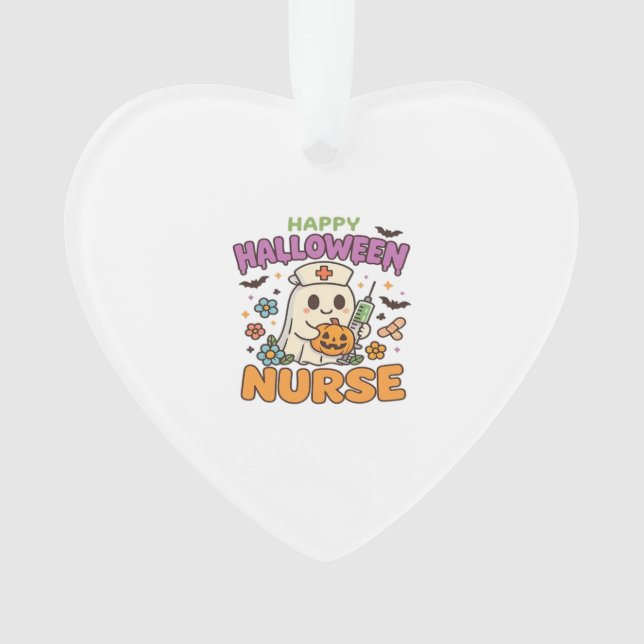 Ornamento Happy Halloween Nurse Shirt � Cute Spooky Medical  (Frente)