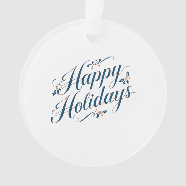 Ornamento Happy Holidays Merry Christmas Family New Year (Frente)