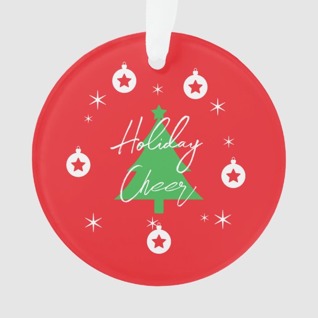 Ornamento Happy Holidays Merry Christmas New Year (Frente)