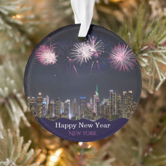 Ornamento Happy New Year New York Customizable Ornament 