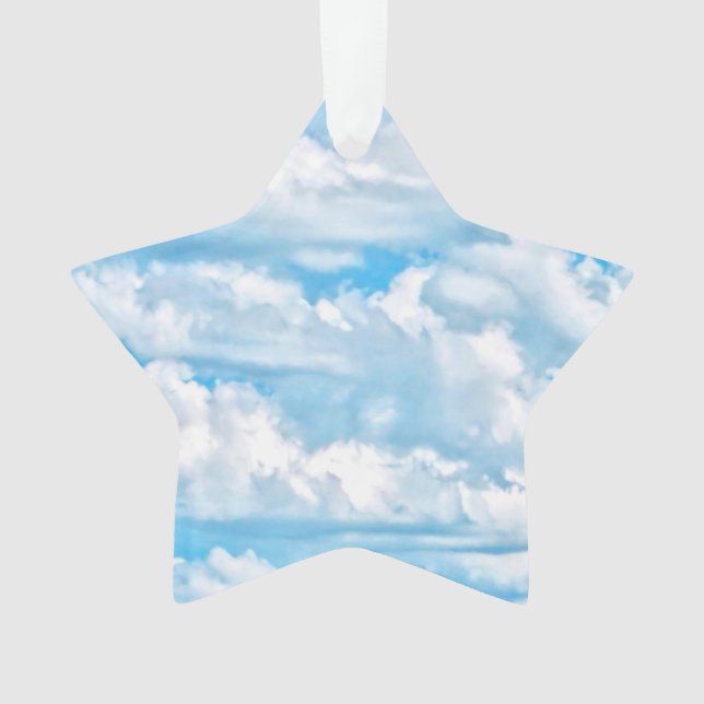 Ornamento Happy Sunny Clouds Blue Background (Frente)