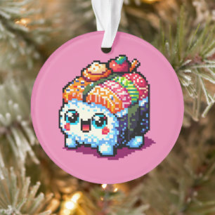 Ornamento Happy Sushi Roll - Comida Japonesa com Pinças