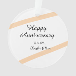 Ornamento Happy wedding anniversary orange pastel lines name