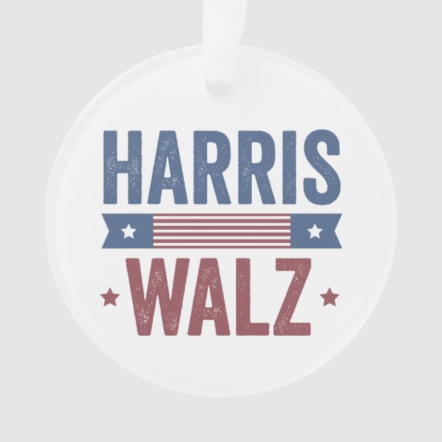 Ornamento Harris Walz 2024 Eleição Kamala Tim Waltz América (Frente)