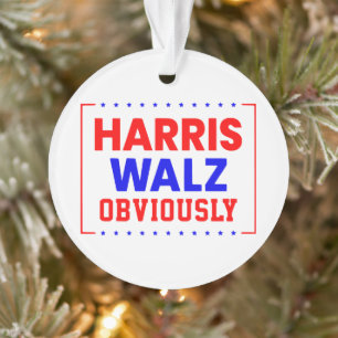 Ornamento Harris Walz Obviamente Kamala Harris para Presiden