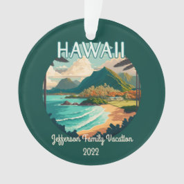 Ornamento Hawaii Beach Family Vacage Retro