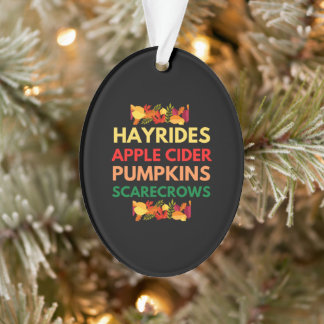 Ornamento hayrides apple cider pumpkins scarecrows