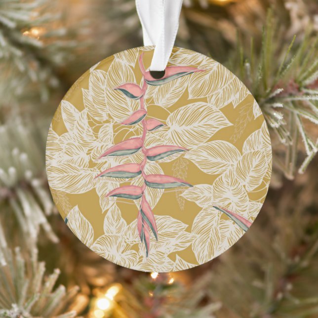 Ornamento Heliconia & Lauhala, Reversible Māla Lani (Árvore)