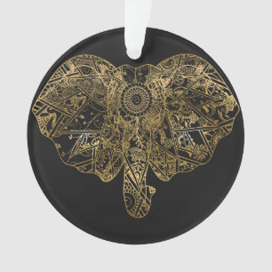 Ornamento Henna tirado do elefante mão bonito floral