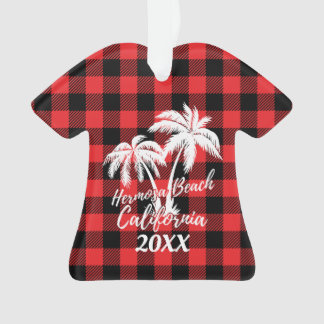 Ornamento Hermosa Beach California Palm Tree Personalizada