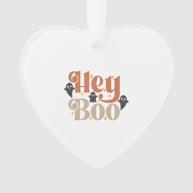 Ornamento Hey Boo Boho Halloween Hey Boo Ghost (Frente)