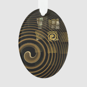 Ornamento Hipnose Abstrato de Arte Acrílica Oval