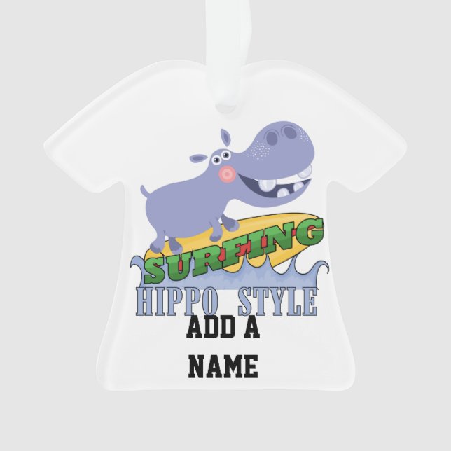 Ornamento Hippopotamus do surfista (Frente)