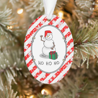 Ornamento Ho Ho Feliz Papais noeis de Natal Bonito Snowman