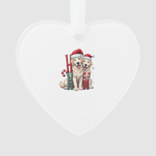 Ornamento Ho Ho Ho Grande Amante de Cães Pirenéus Natal Papa