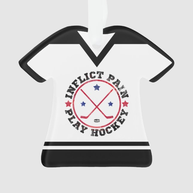 Ornamento Hockey com Dor de Inflicção, Jersey Personalizável (Frente)