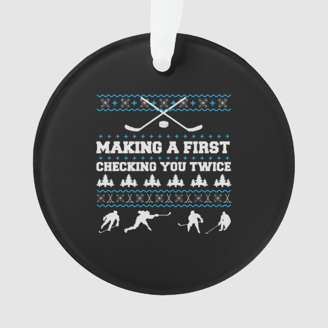 Ornamento Hockey Gift Natal Natal Ugshirts Esporte (Frente)