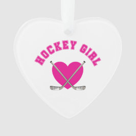 Ornamento Hockey Girl Pink Heart