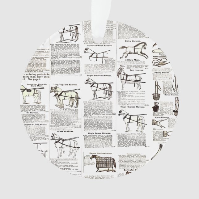 Ornamento Horse Antique Advertising Newpaper Art (Frente)