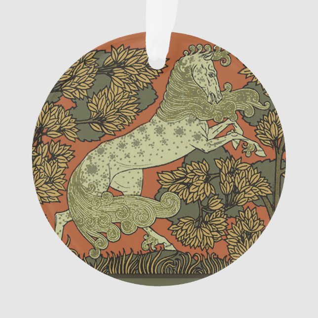 Ornamento Horse Medieval Arts Artesanatos Art Nouveau (Frente)