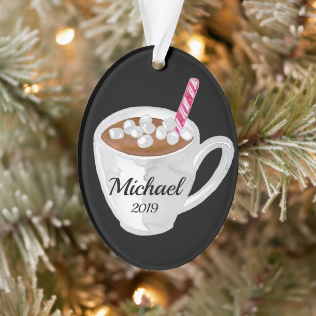 Ornamento Hot Cocoa Mug Personalizado (Árvore)