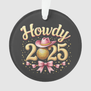 Ornamento Howdy 2025 Ano Novo Eve Cowboy Ocidental