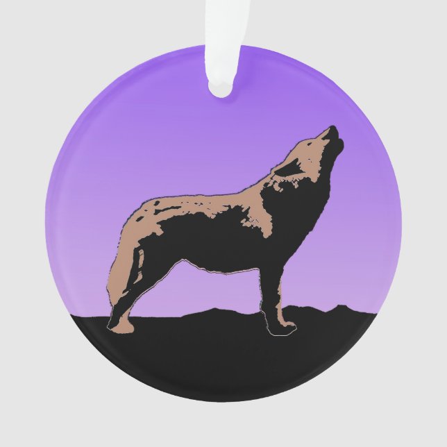 Ornamento Howling Wolf at Sunset - Arte original sobre a vid (Frente)
