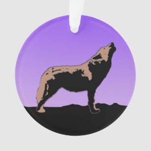 Ornamento Howling Wolf no Sunset - Arte Original da Vida Sel